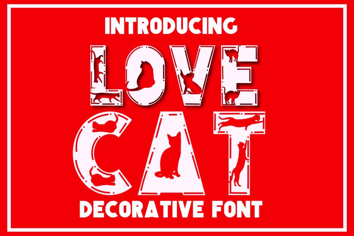 Beispiel einer Love Cat-Schriftart