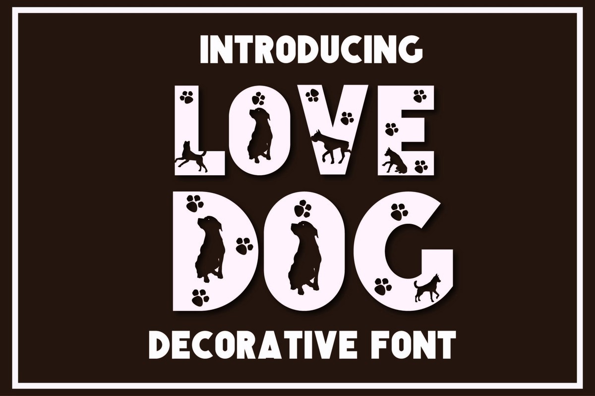 Beispiel einer Love Dog-Schriftart