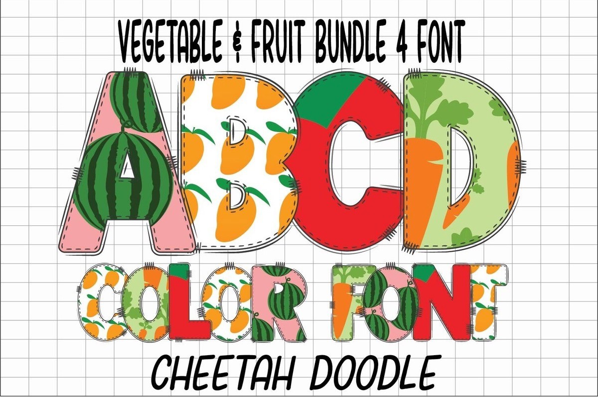 Beispiel einer Vegetable & Fruits-Schriftart