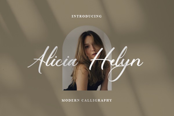 Beispiel einer Alicia Helyn Regular-Schriftart