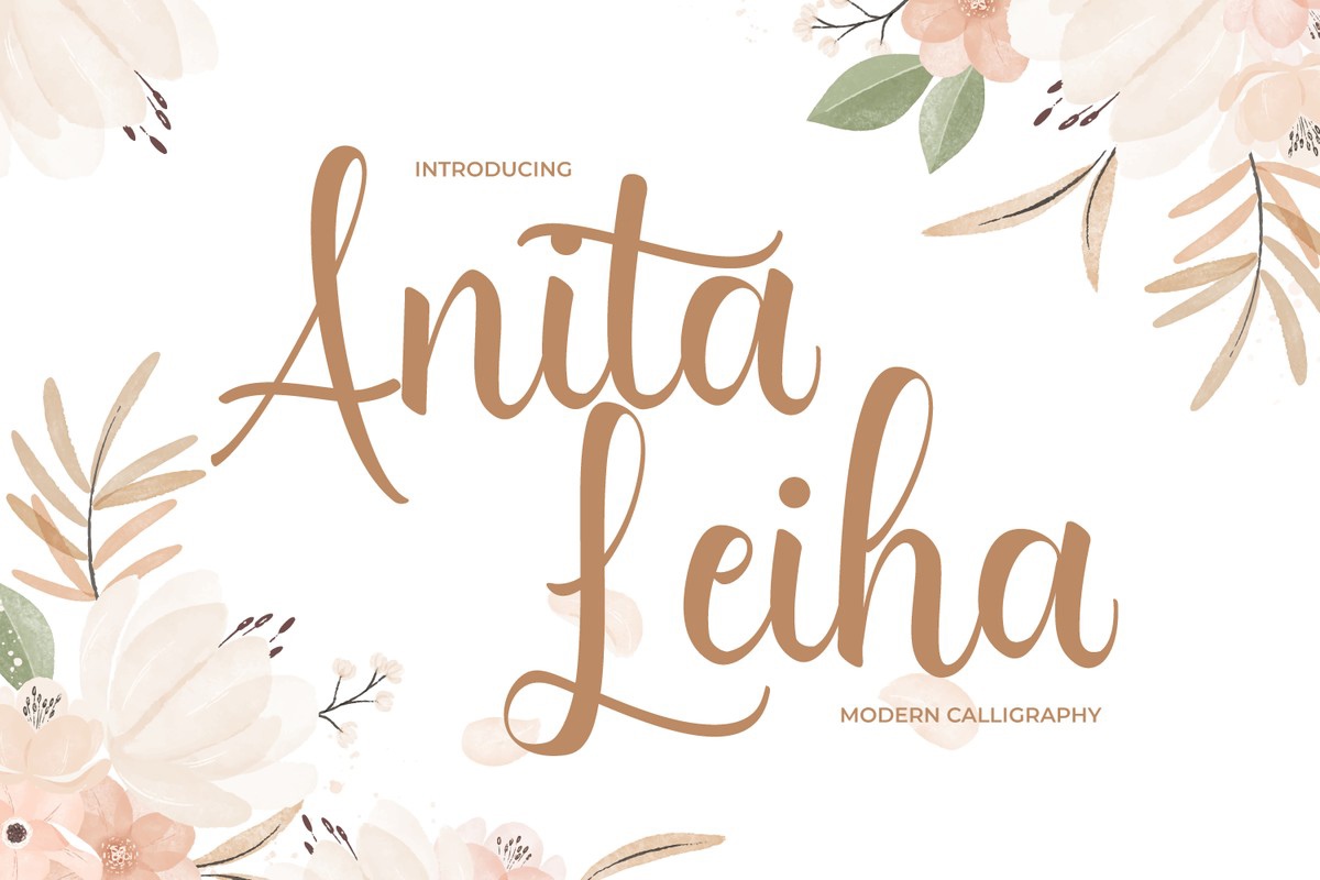 Beispiel einer Anita Leiha Regular-Schriftart