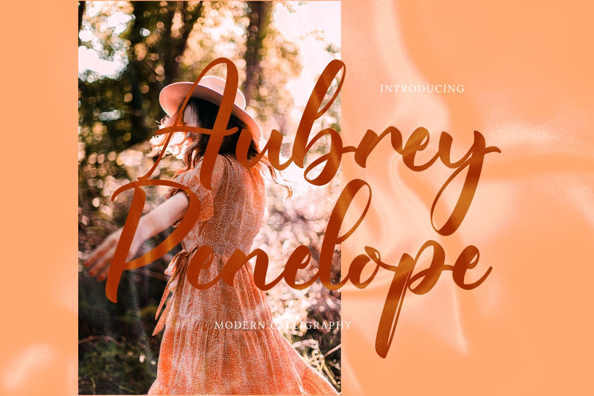 Beispiel einer Aubrey Penelope-Schriftart