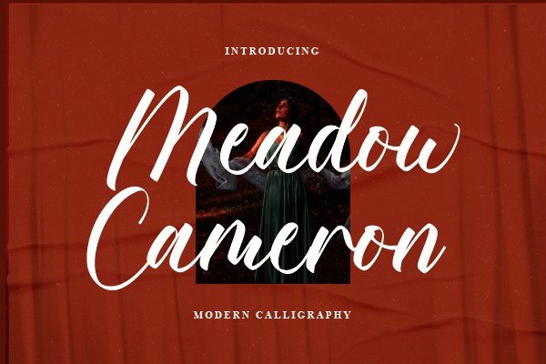 Beispiel einer Meadow Cameron-Schriftart