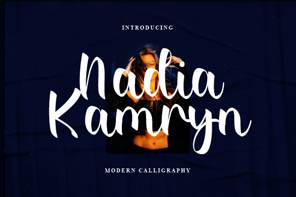 Beispiel einer Nadia Kamryn Regular-Schriftart