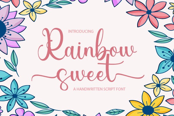 Beispiel einer Rainbow Sweet-Schriftart