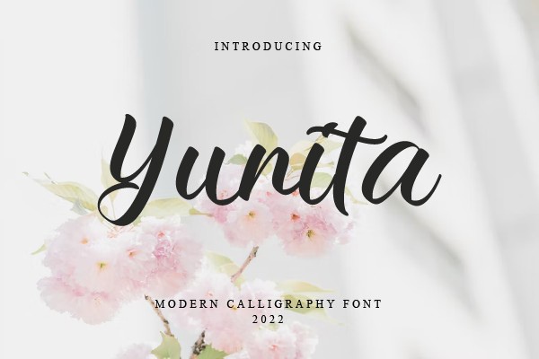 Beispiel einer Yunita Regular-Schriftart