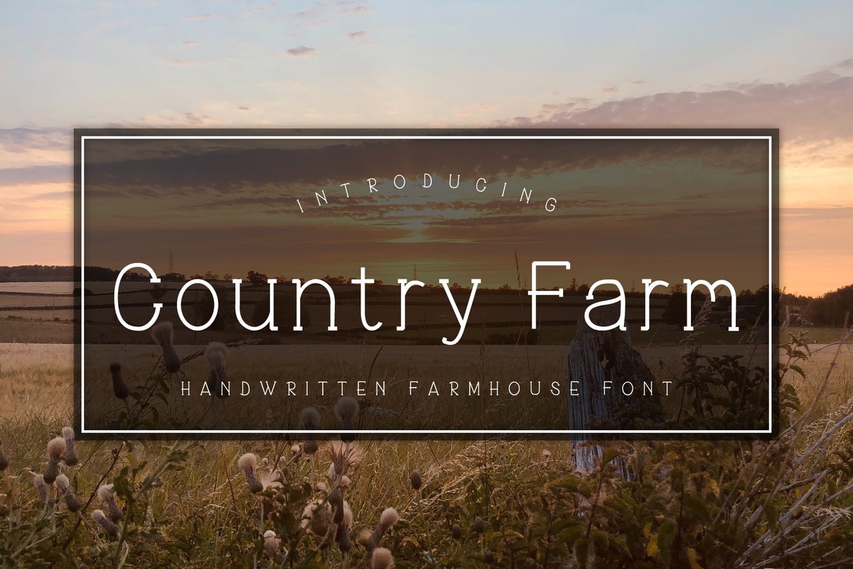Beispiel einer Country Farm Regular-Schriftart