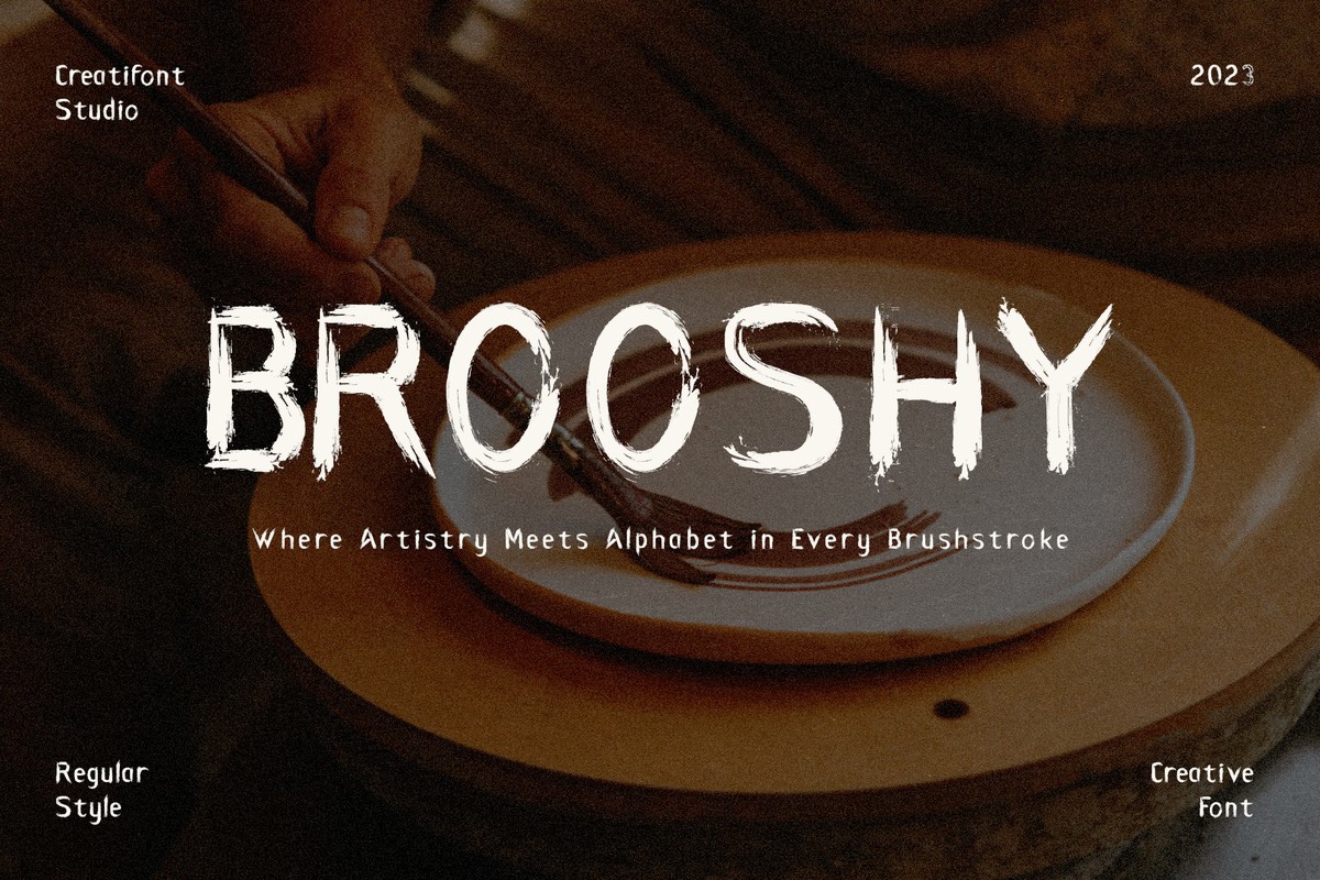 Beispiel einer CF Brooshy-Schriftart