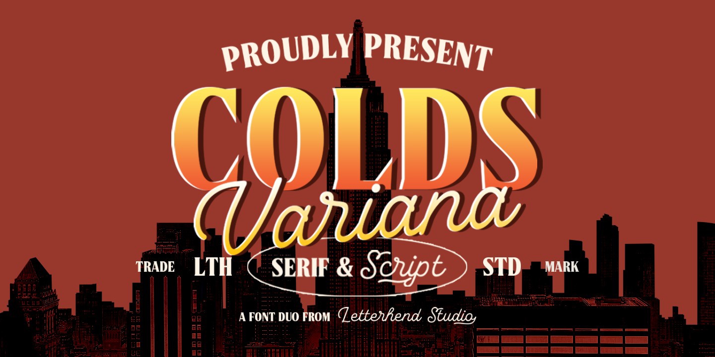 Beispiel einer Cold Variana-Schriftart