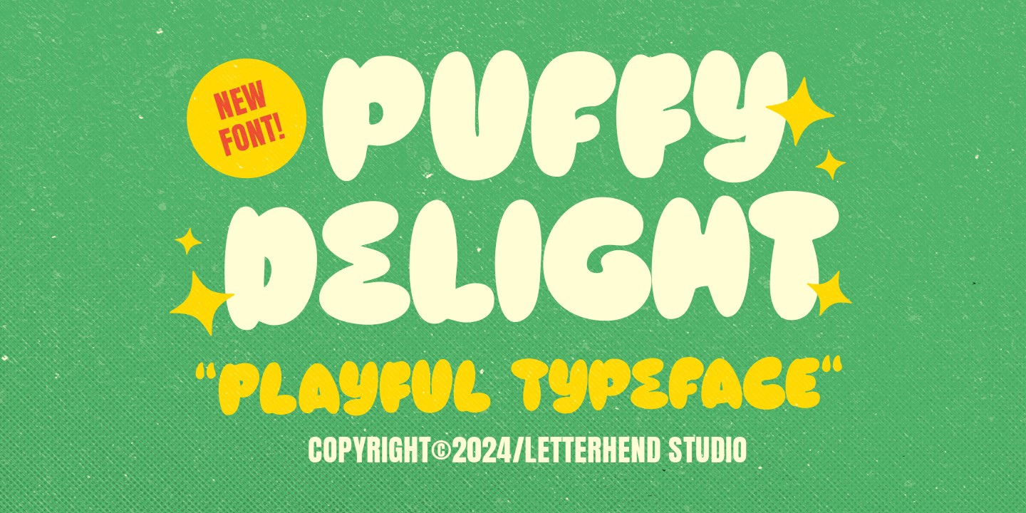 Beispiel einer Puffy Delight-Schriftart