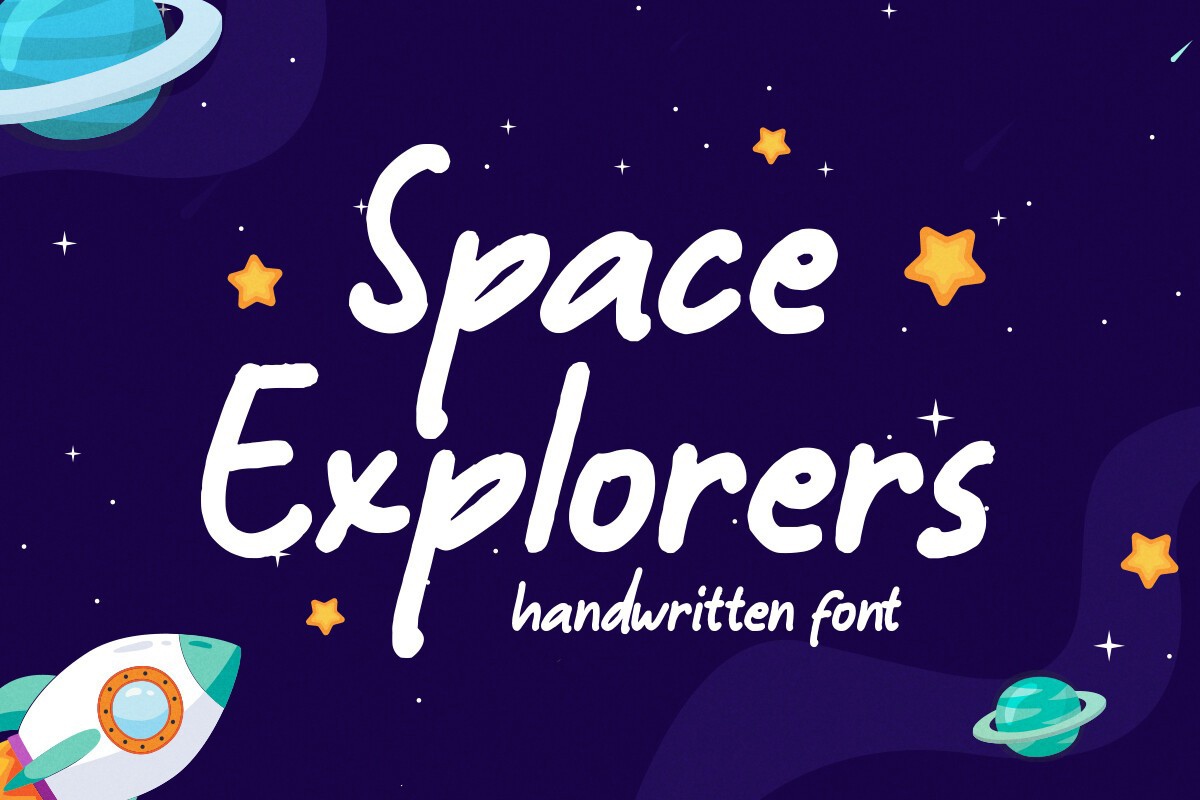 Beispiel einer Space Explorers-Schriftart
