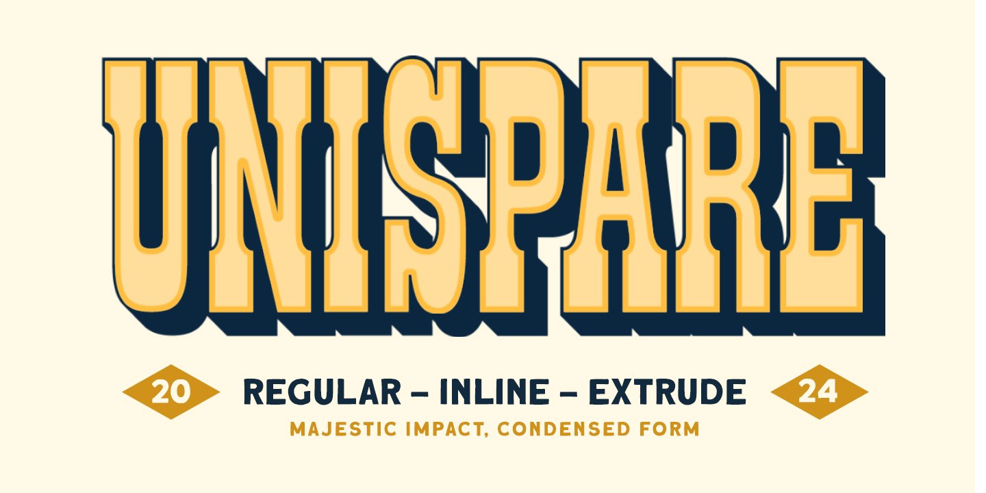 Beispiel einer Unispare Regular-Schriftart