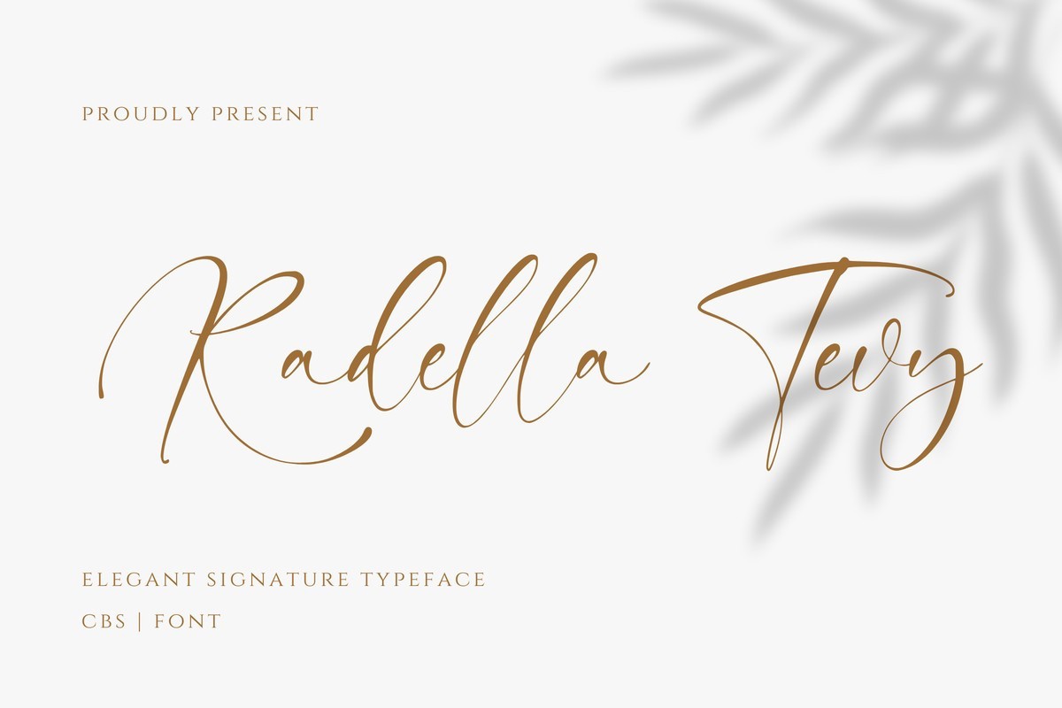 Beispiel einer Radella Tevy-Schriftart