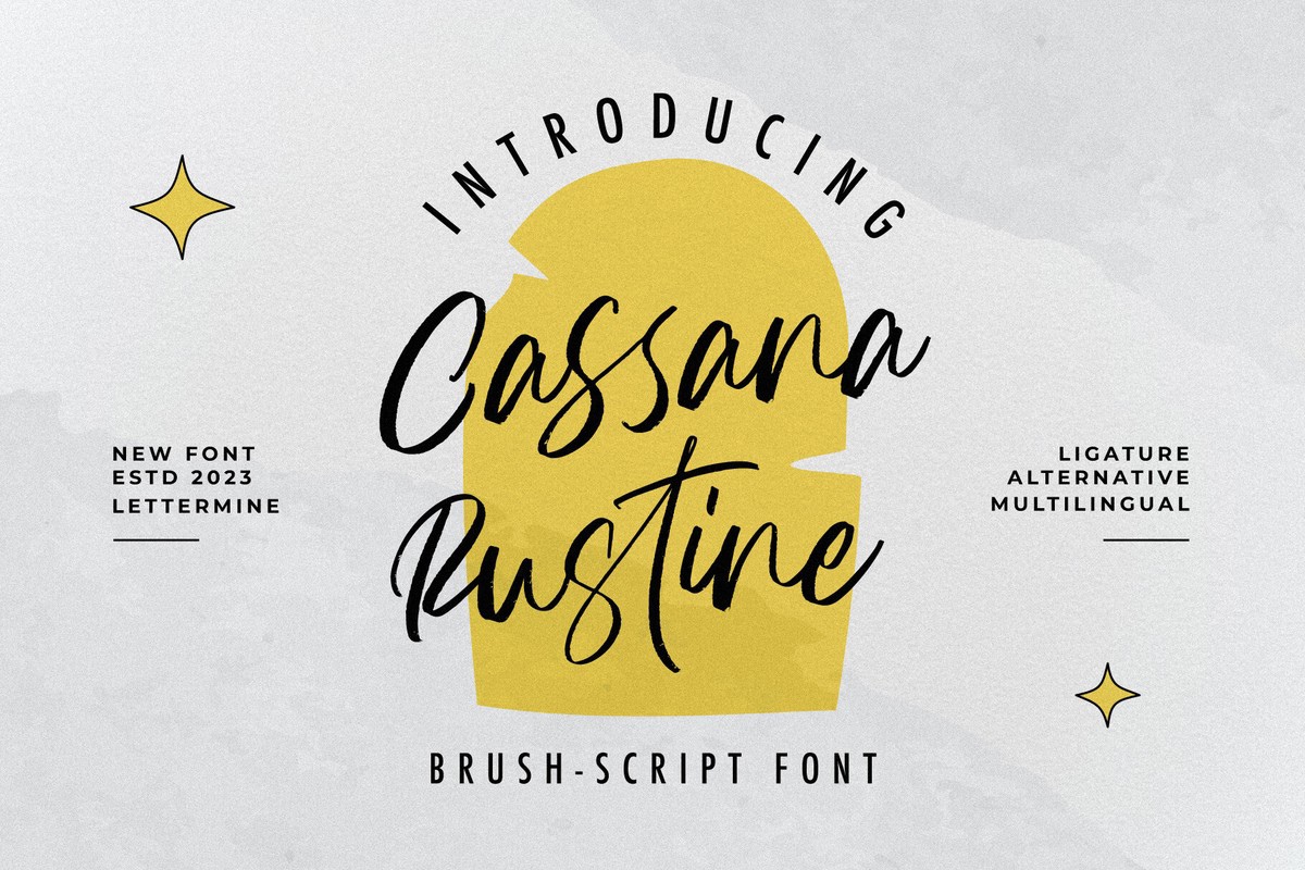 Beispiel einer Cassana Rustin-Schriftart