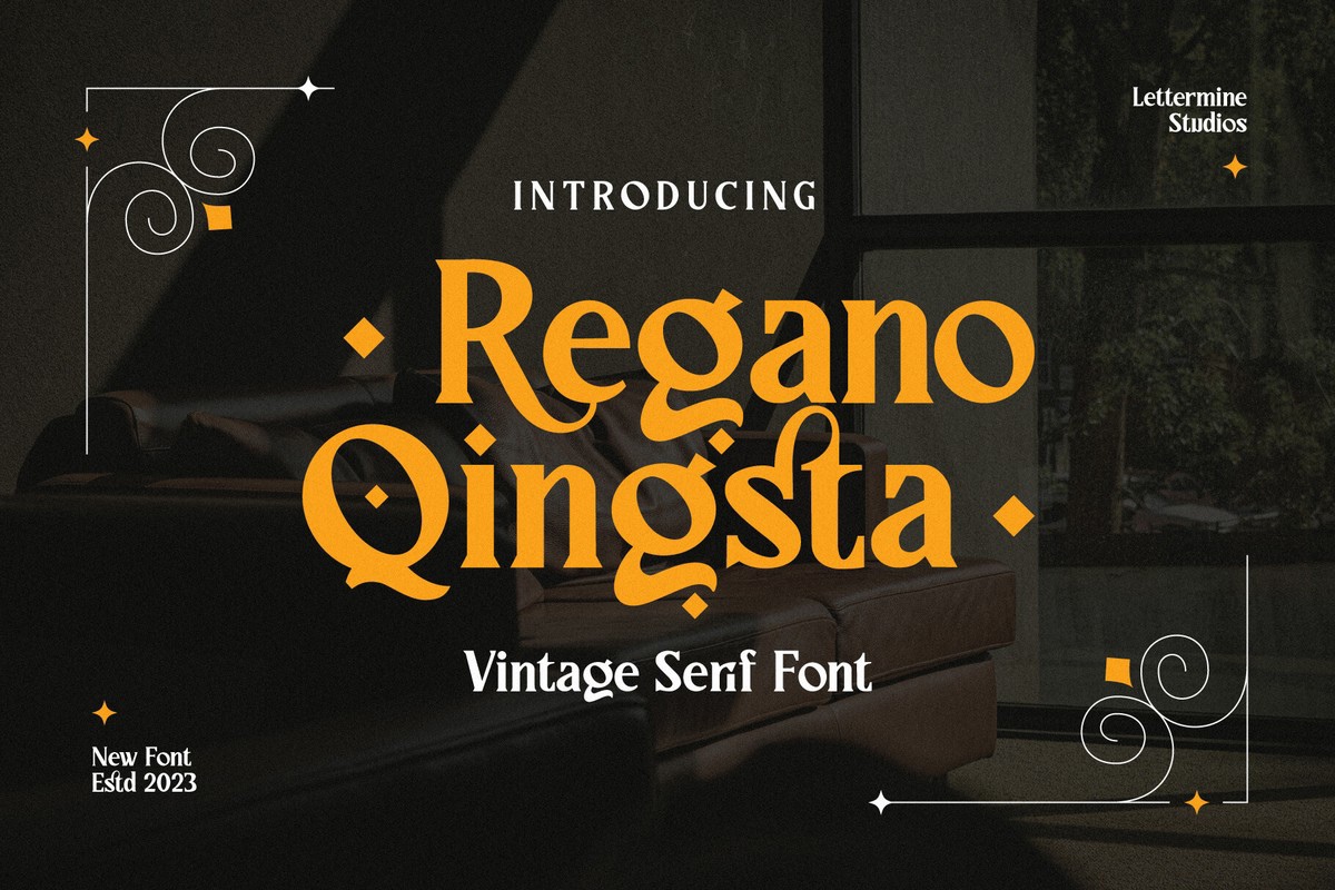 Beispiel einer Regano Qingsta-Schriftart