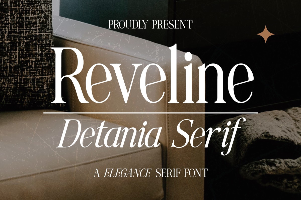 Beispiel einer Reveline Detania-Schriftart