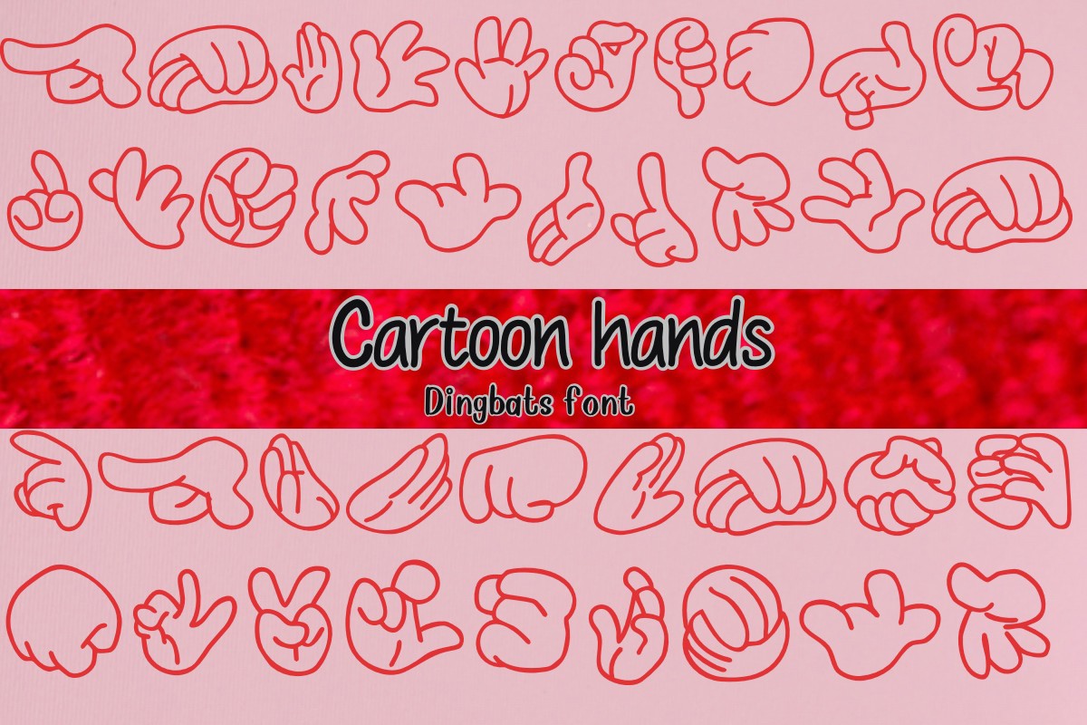 Beispiel einer Cartoon Hands-Schriftart