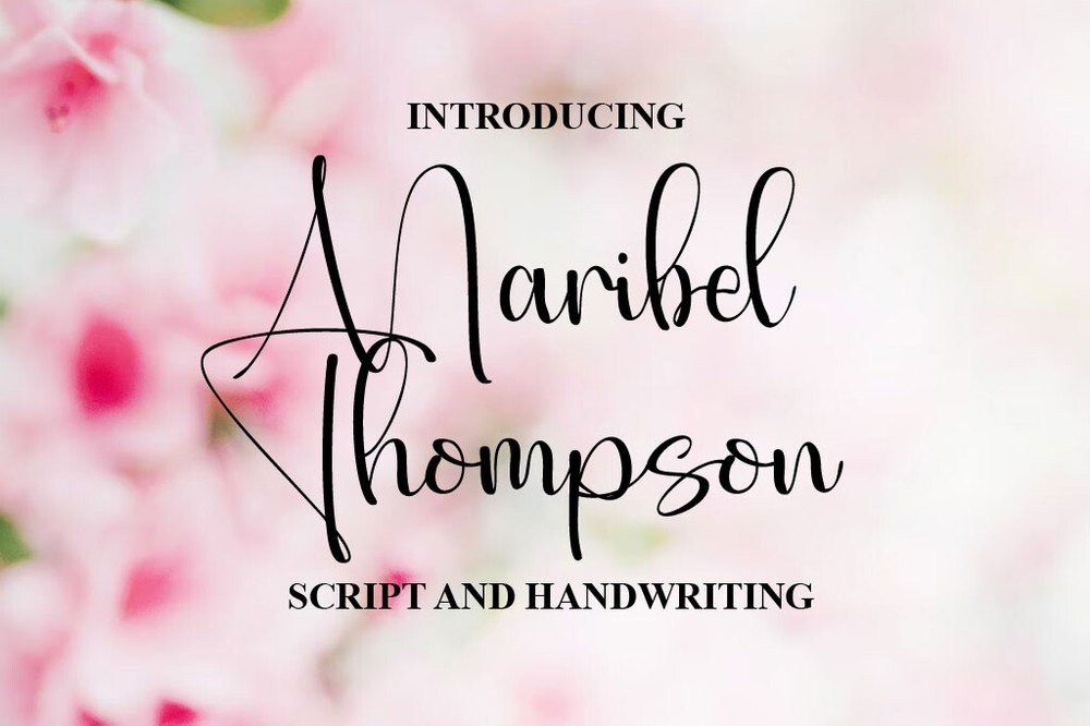 Beispiel einer Maribel Thompson-Schriftart