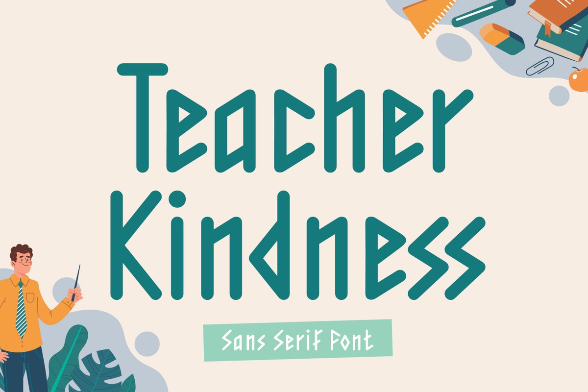 Beispiel einer Teacher Kindness-Schriftart