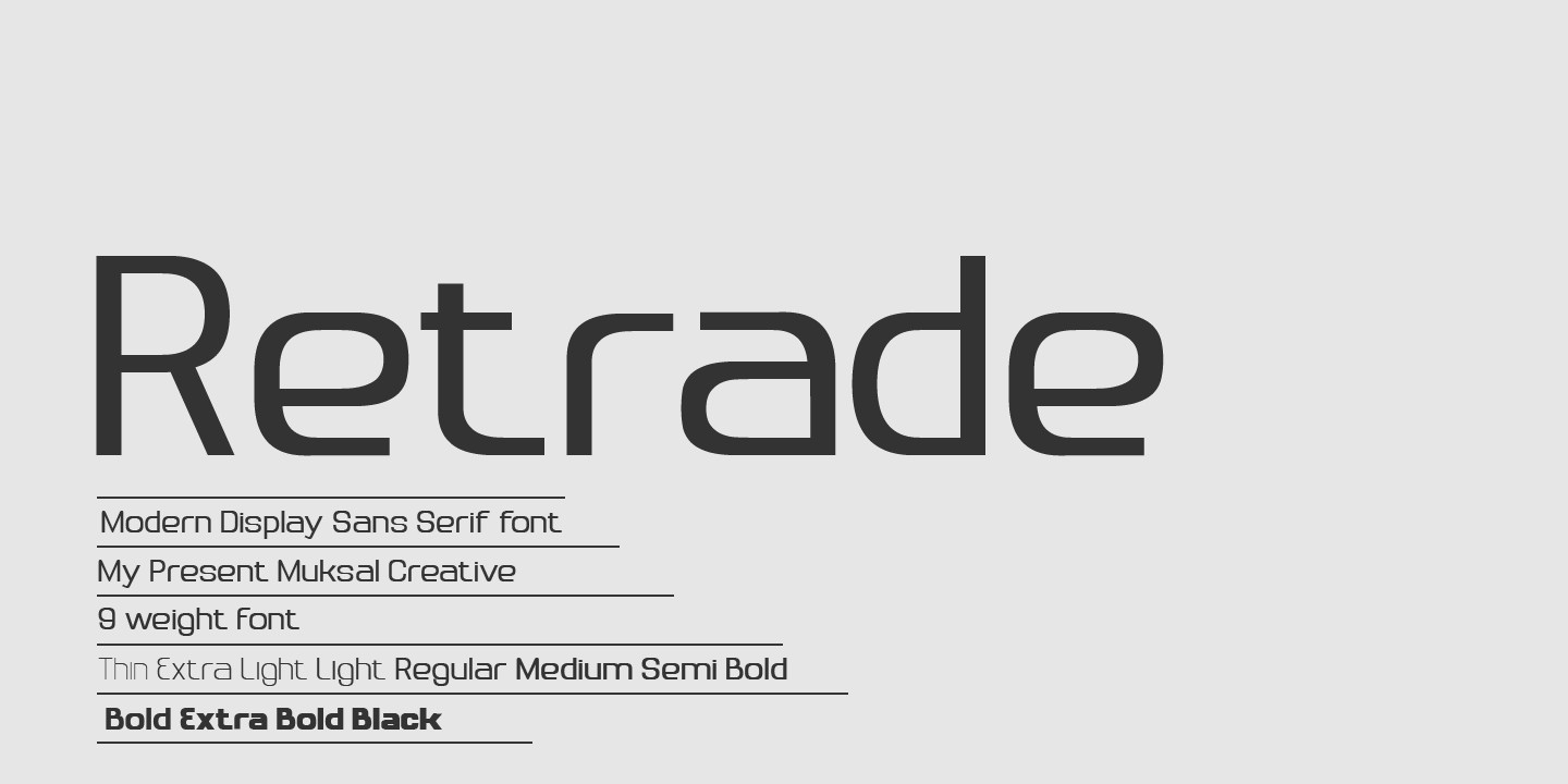 Beispiel einer Retrade Black-Schriftart