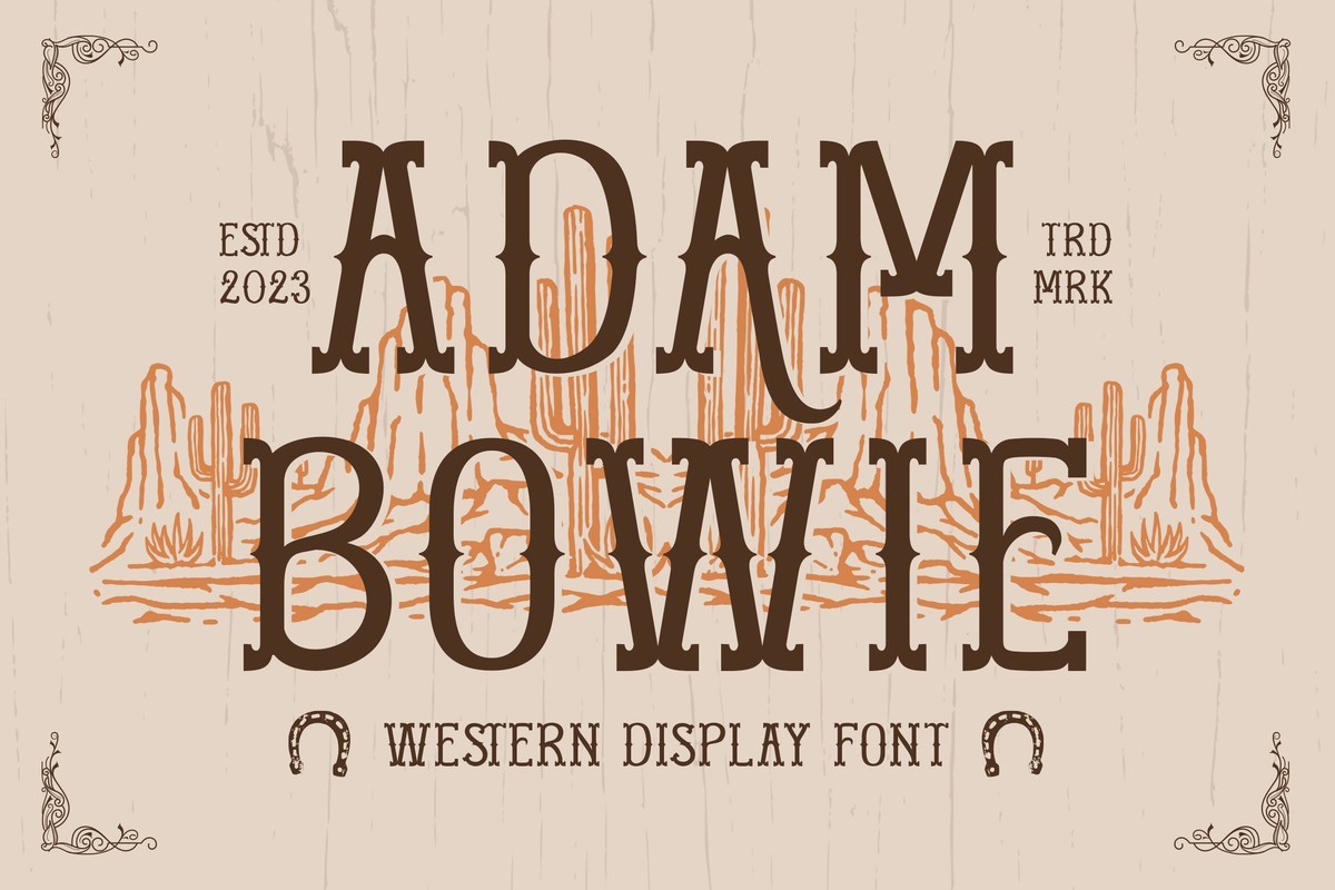 Beispiel einer Adam Bowie-Schriftart