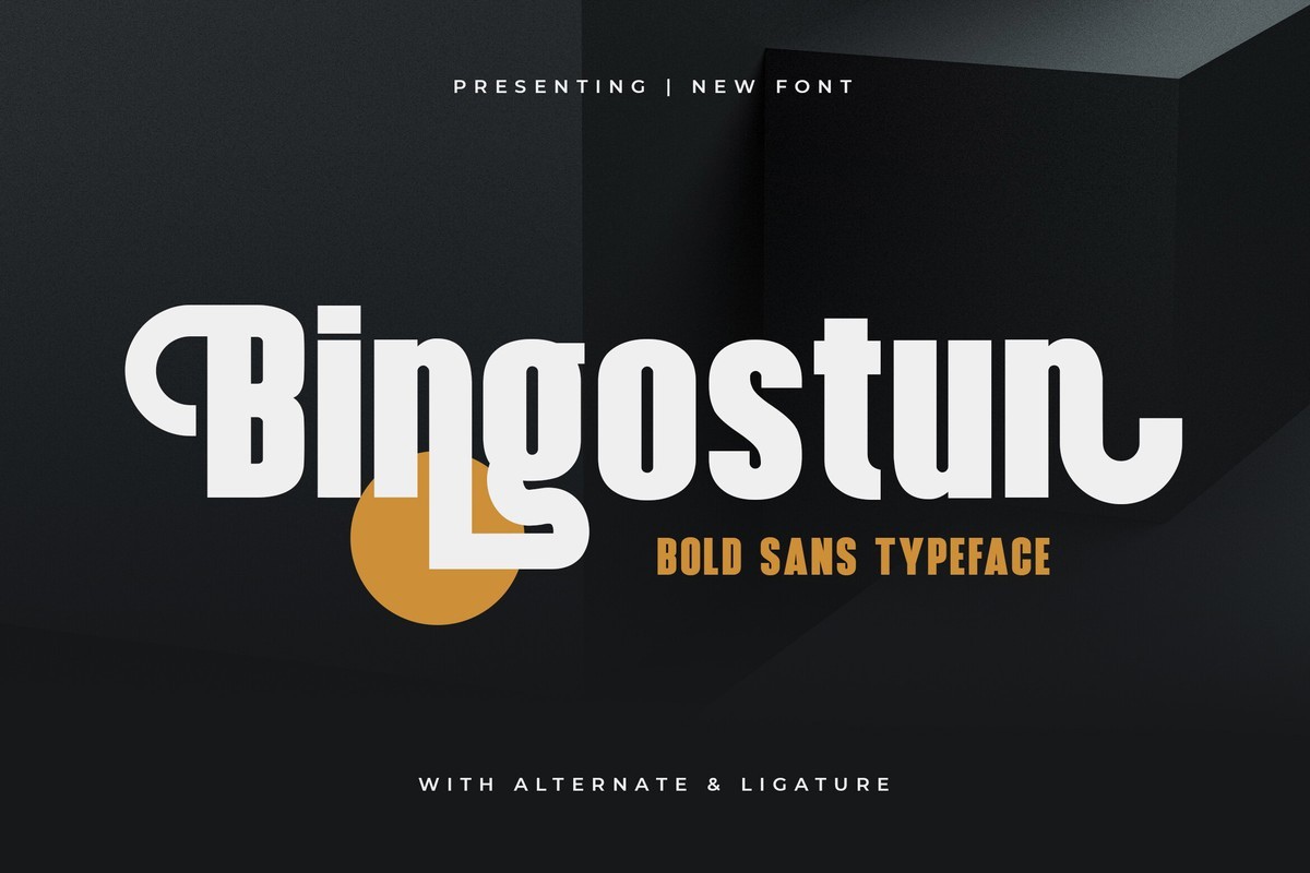 Beispiel einer Bingostun Regular-Schriftart