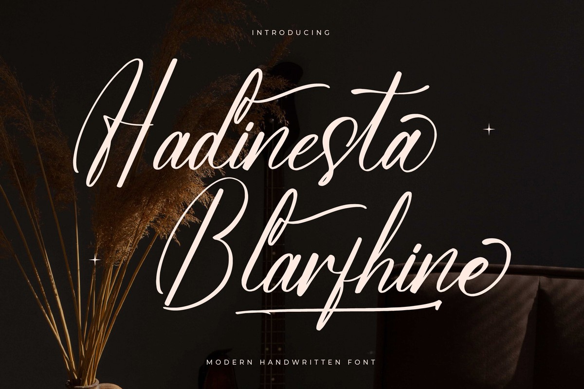 Beispiel einer Hadinesta Blarfhine-Schriftart