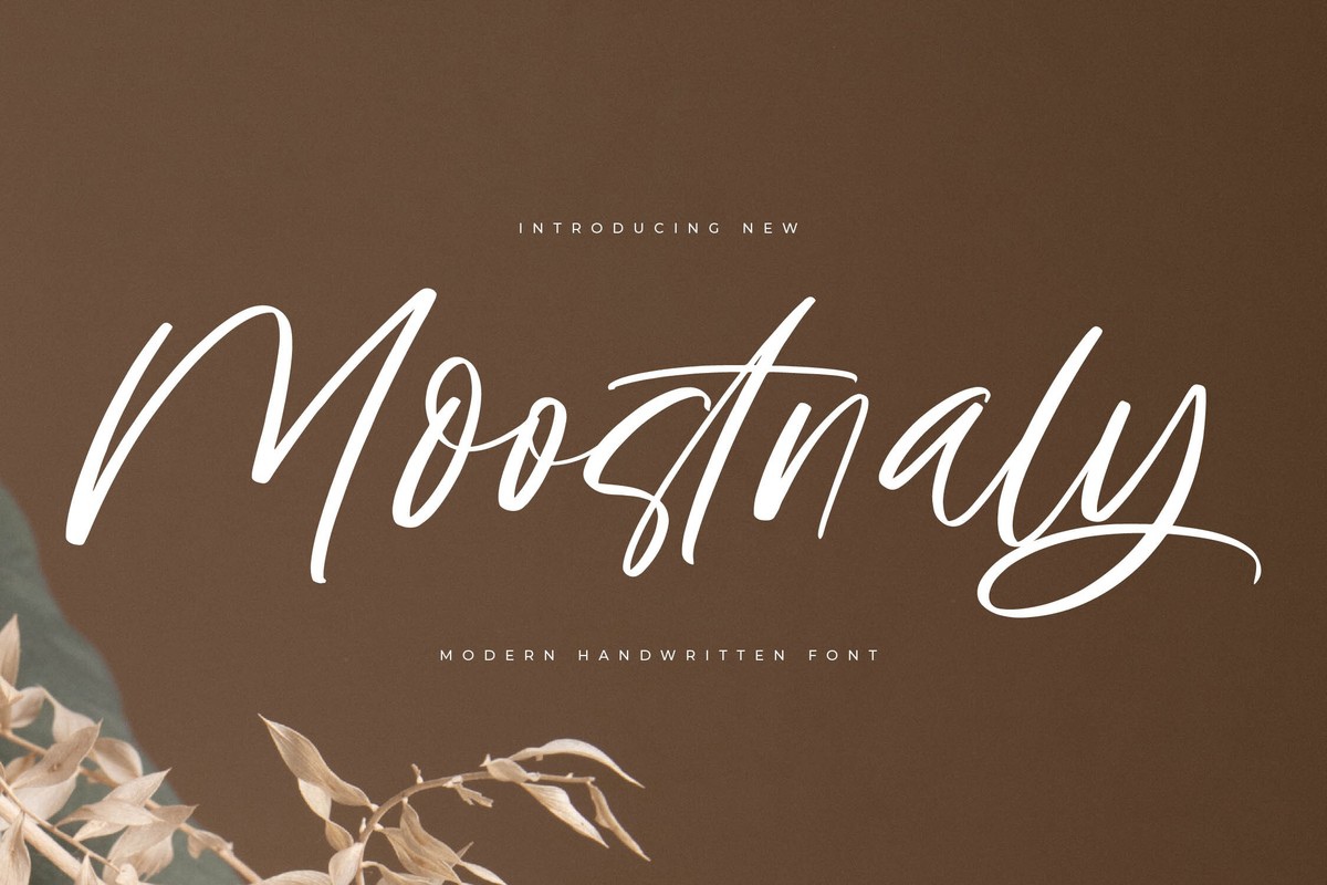 Beispiel einer Moostnaly-Schriftart