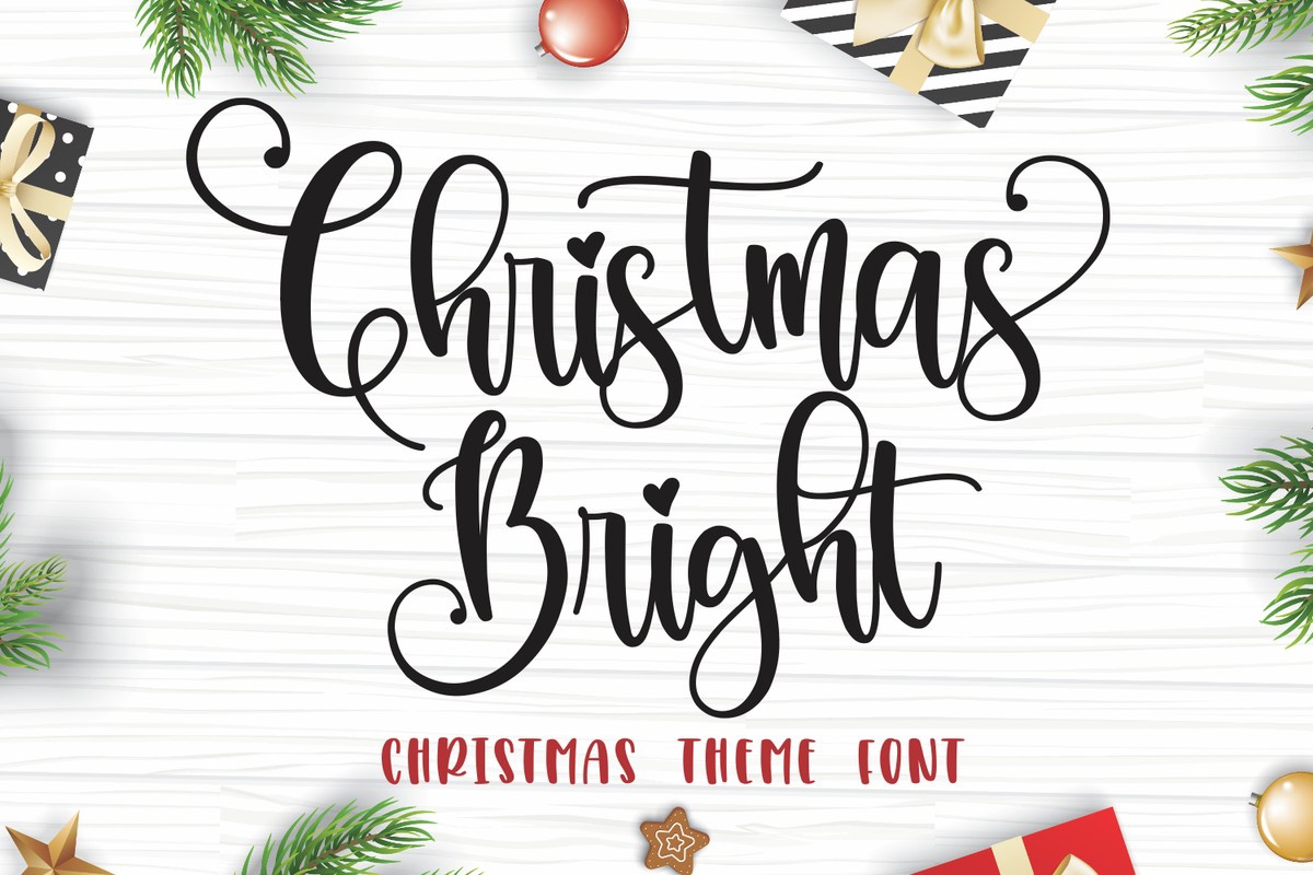 Beispiel einer Christmas Bright-Schriftart
