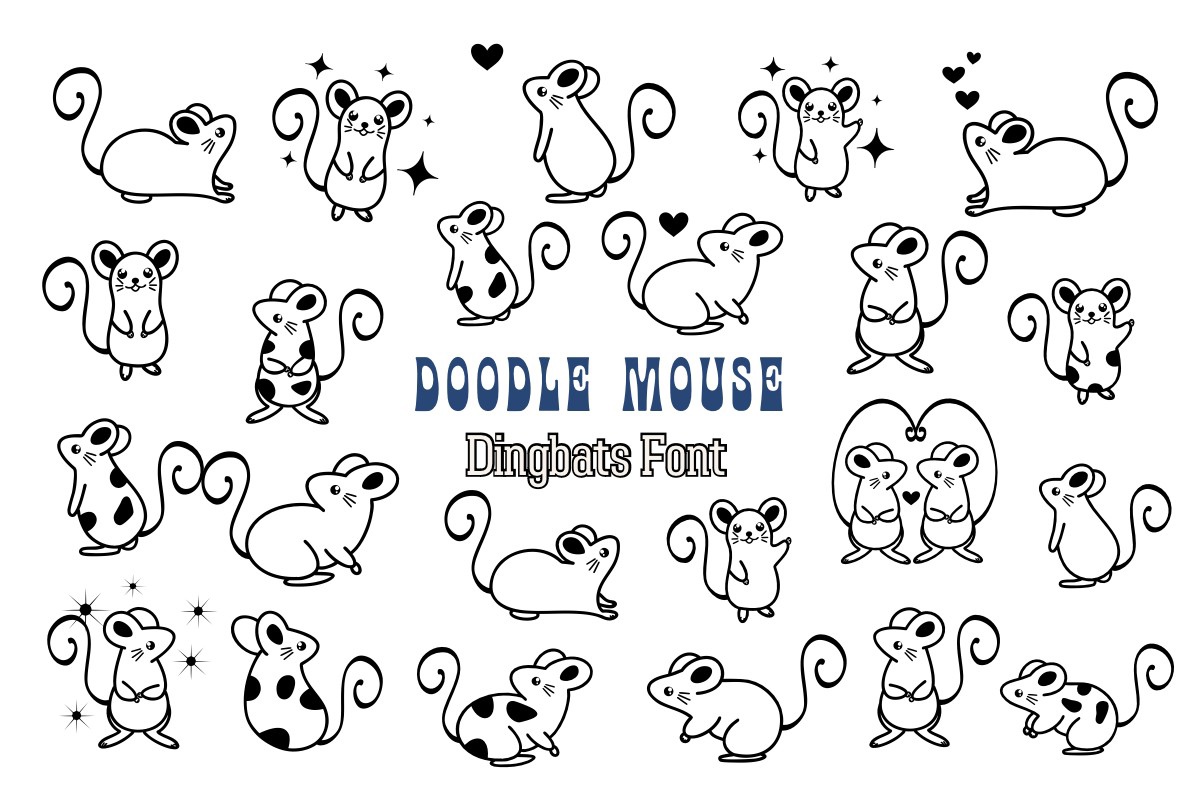Beispiel einer Doodle Mouse Regular-Schriftart