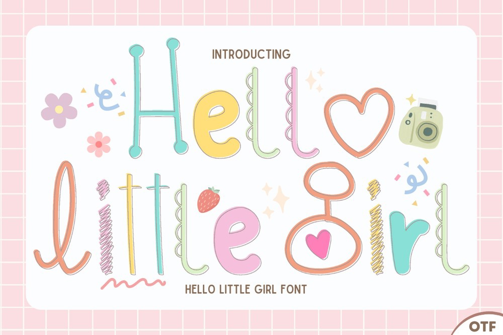 Beispiel einer Hello Little Girl-Schriftart