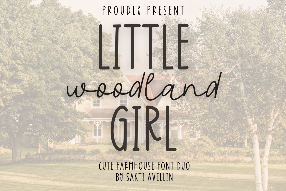 Beispiel einer Little Girl Woodland Duo-Schriftart