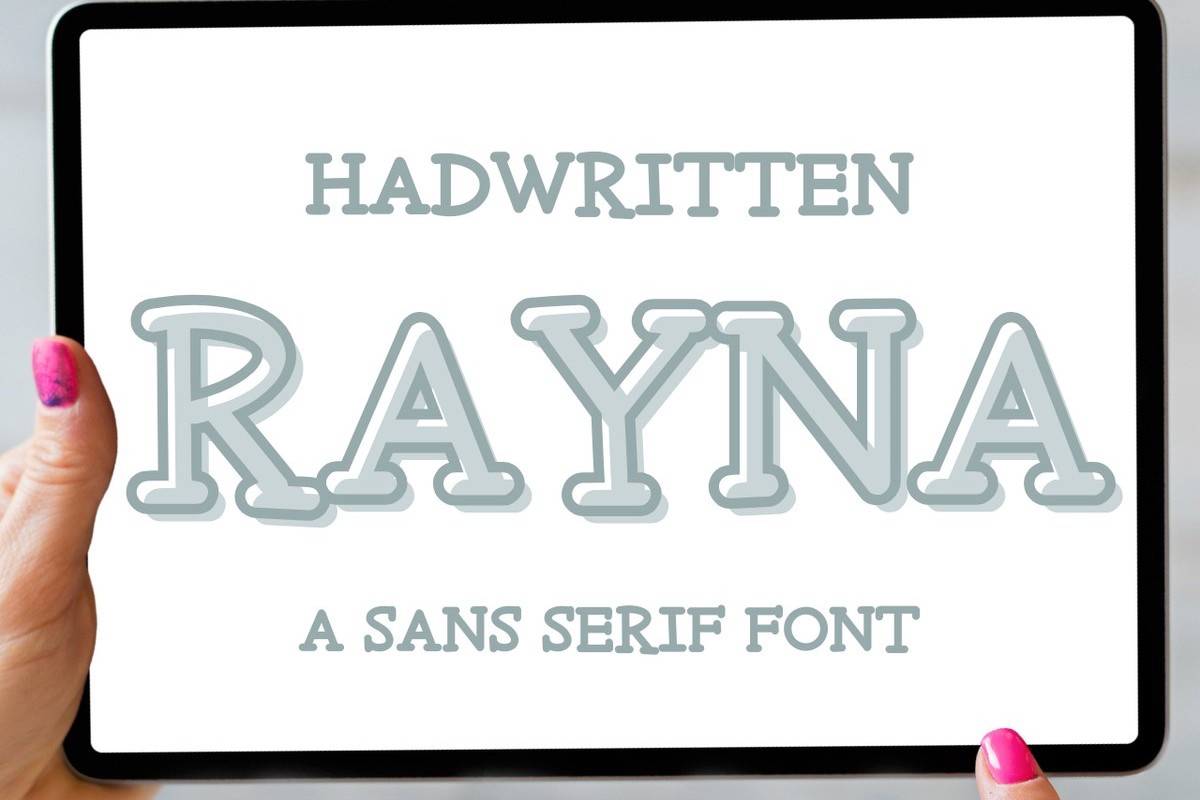 Beispiel einer Rayna Regular-Schriftart