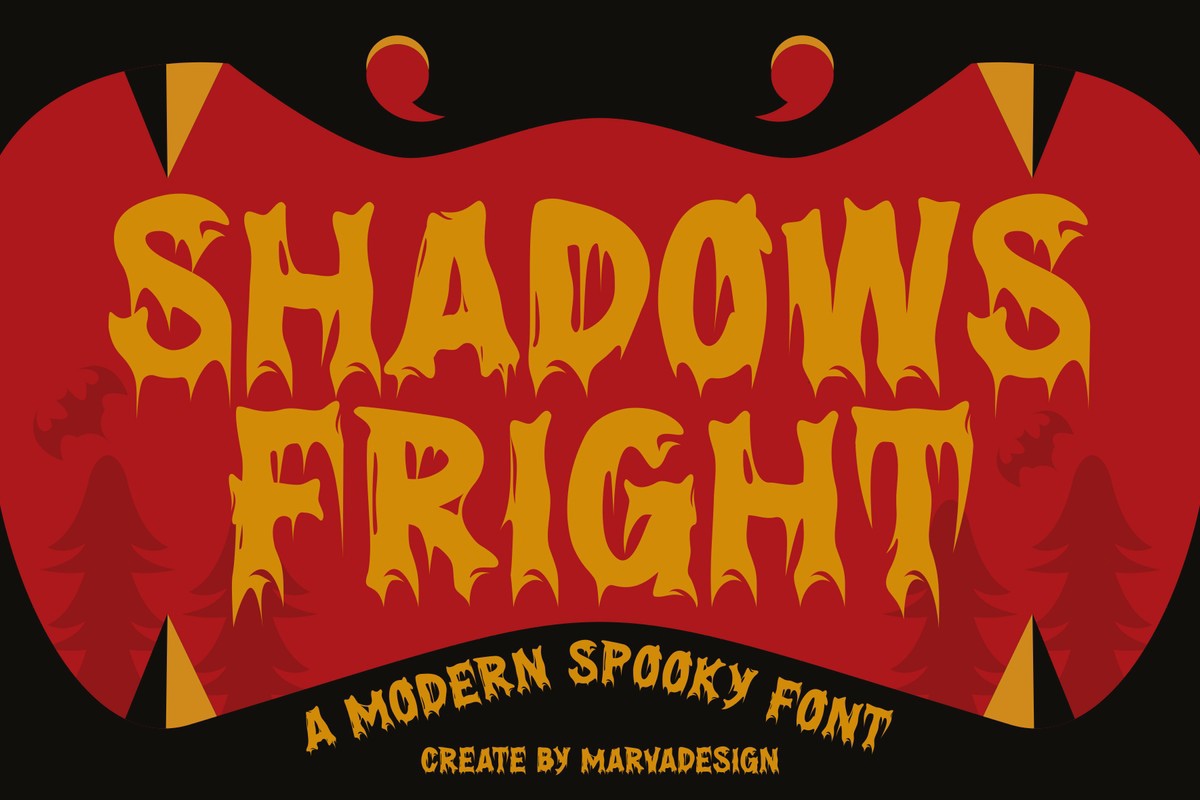 Beispiel einer Shadows Fright Regular-Schriftart