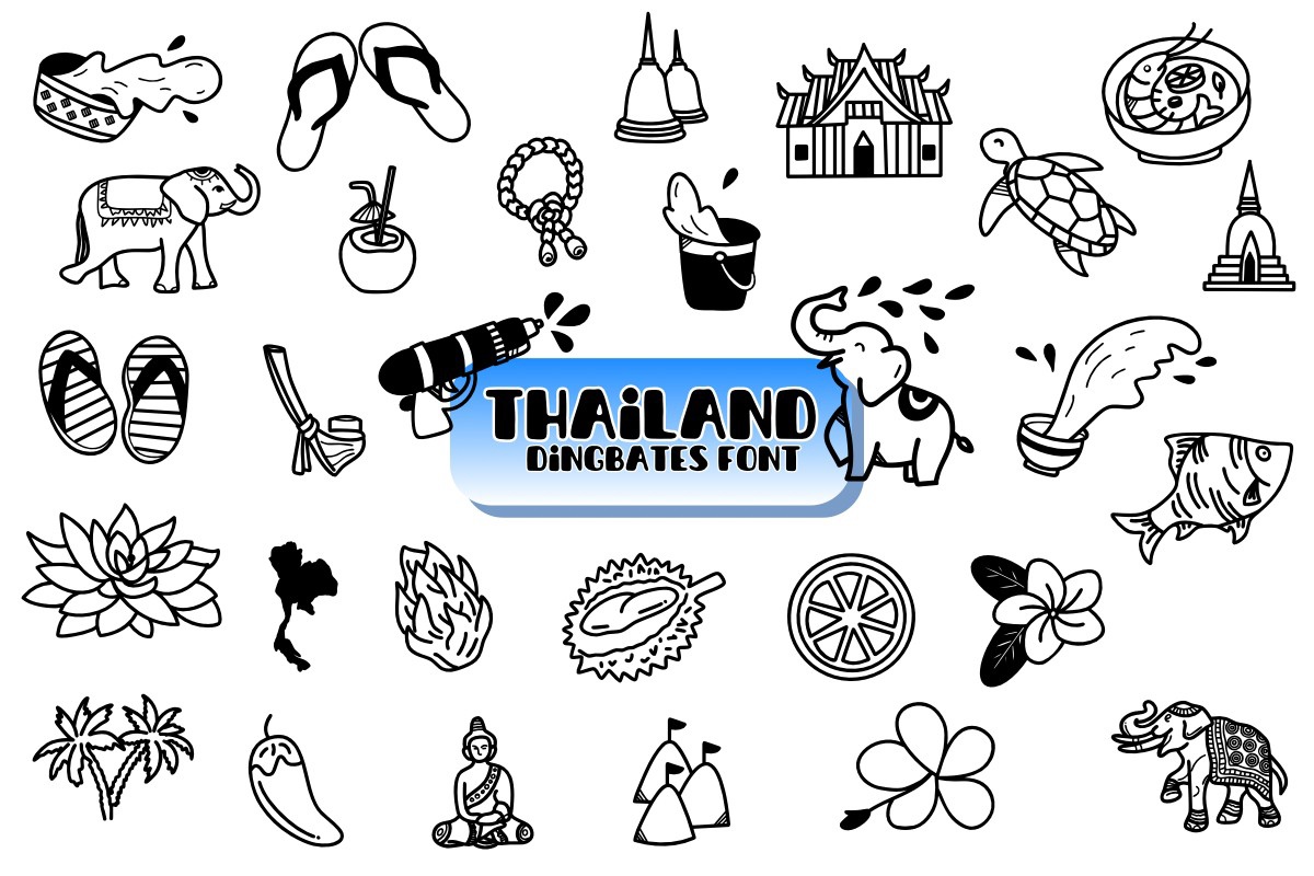 Beispiel einer Thailand-Schriftart