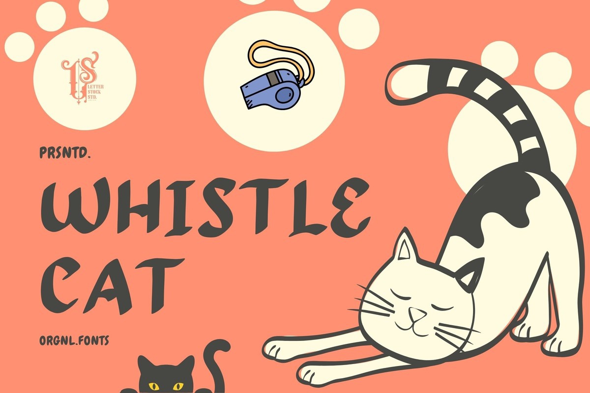 Beispiel einer Whistle Cat Regular-Schriftart