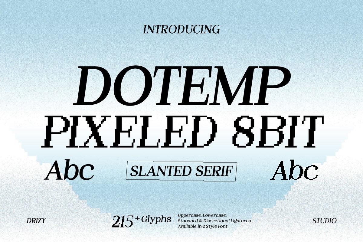 Beispiel einer Dotemp Regular-Schriftart