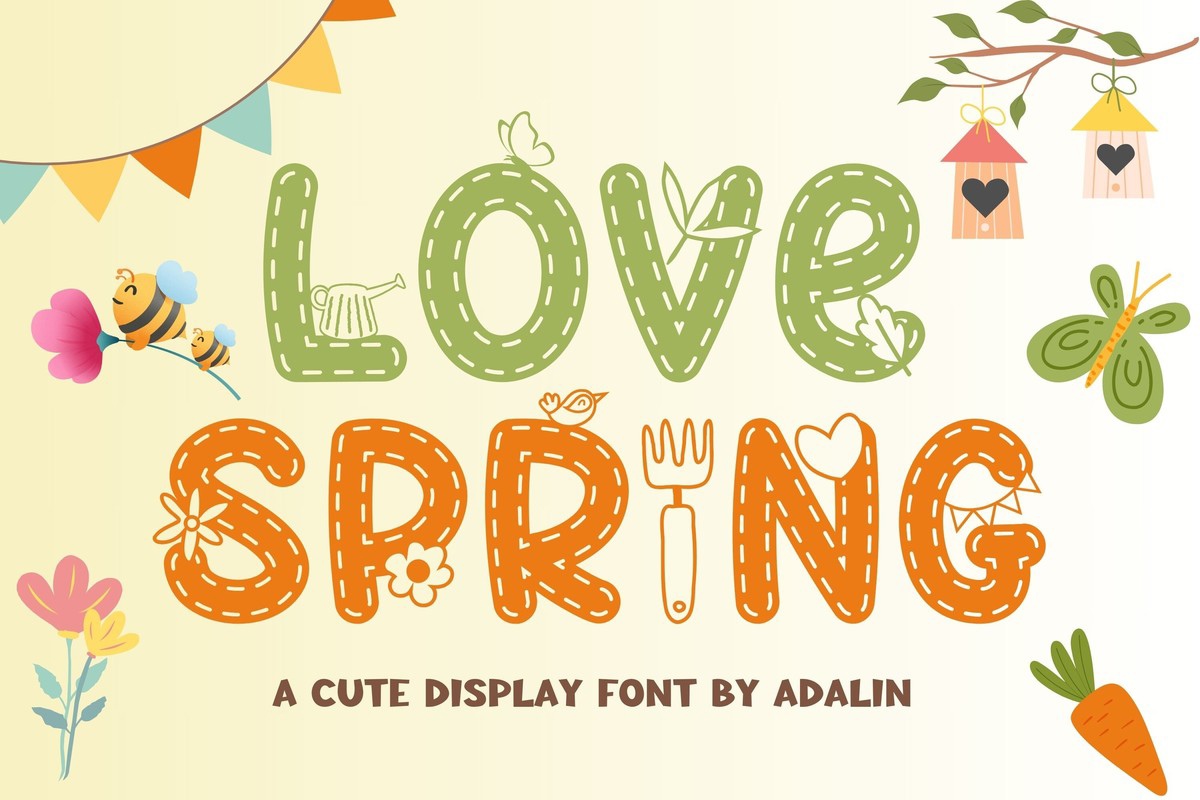 Beispiel einer Love Spring-Schriftart