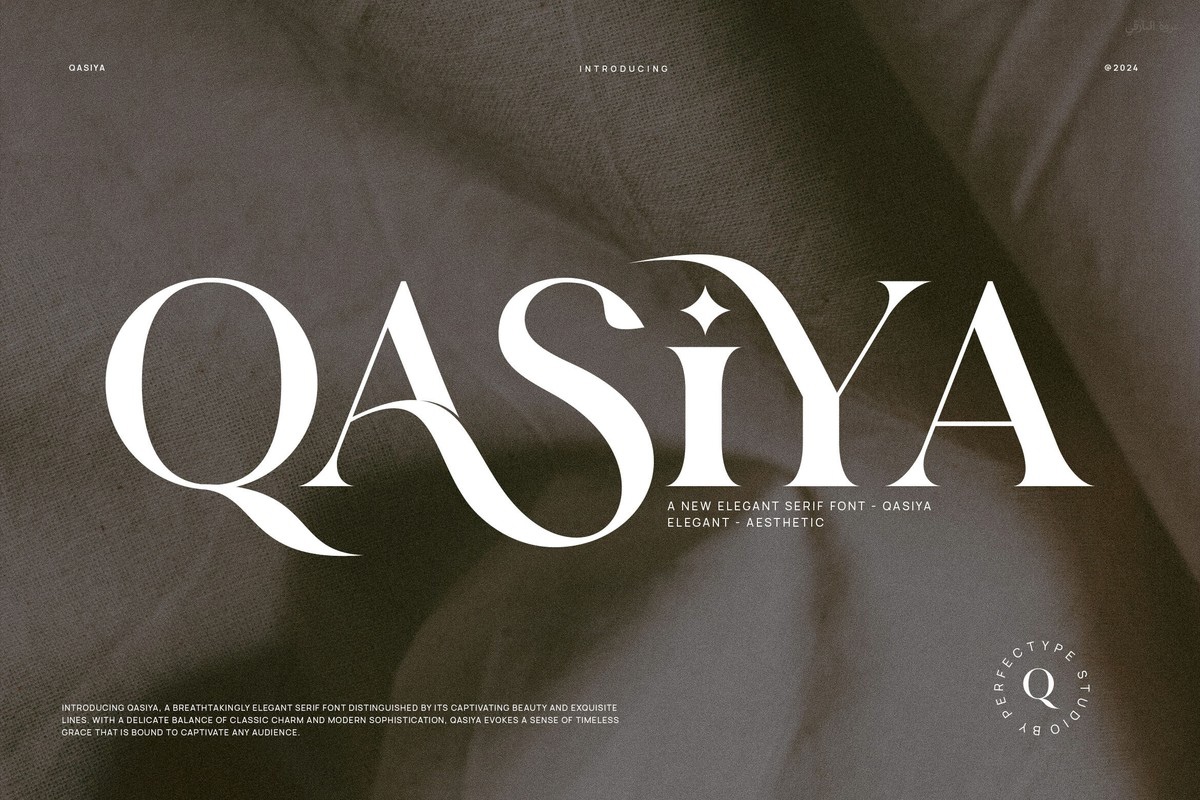 Beispiel einer Qasiya Regular-Schriftart