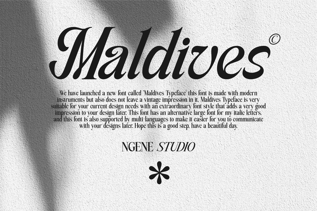 Beispiel einer Maldives Alt Italic-Schriftart