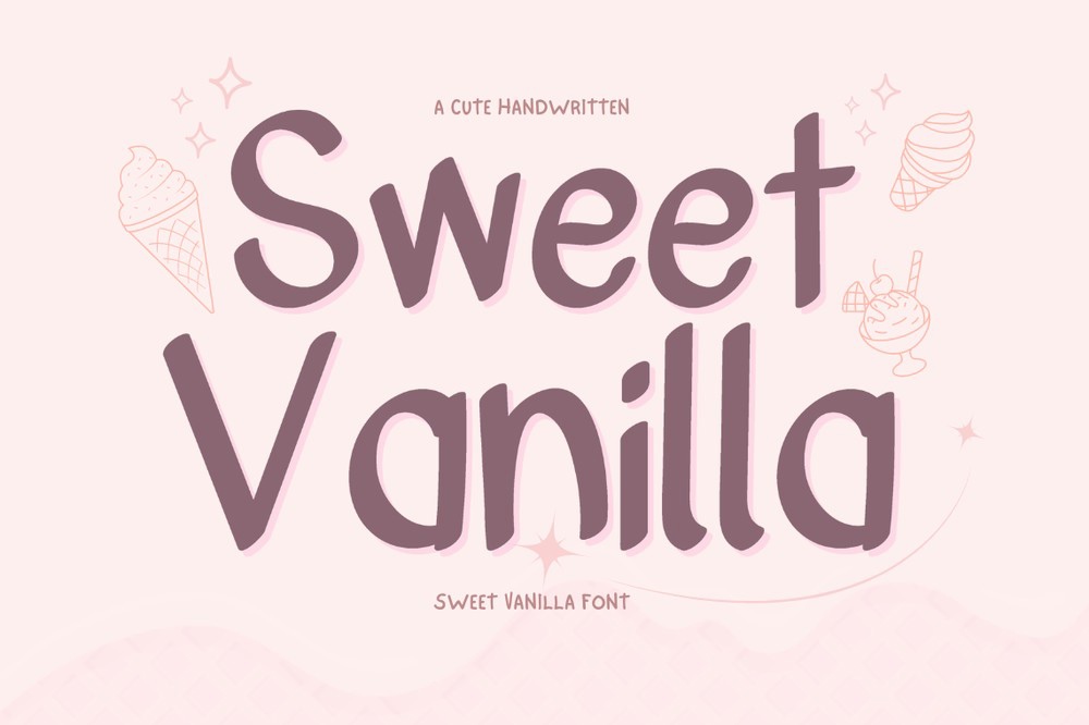 Beispiel einer Sweet Vanilla-Schriftart