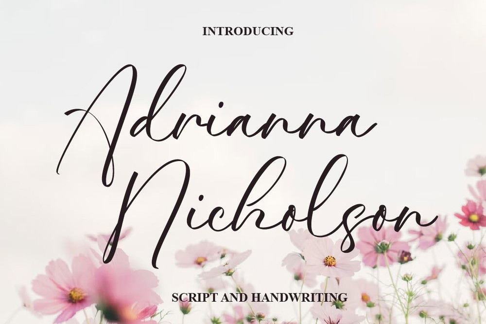 Beispiel einer Adrianna Nicholson-Schriftart