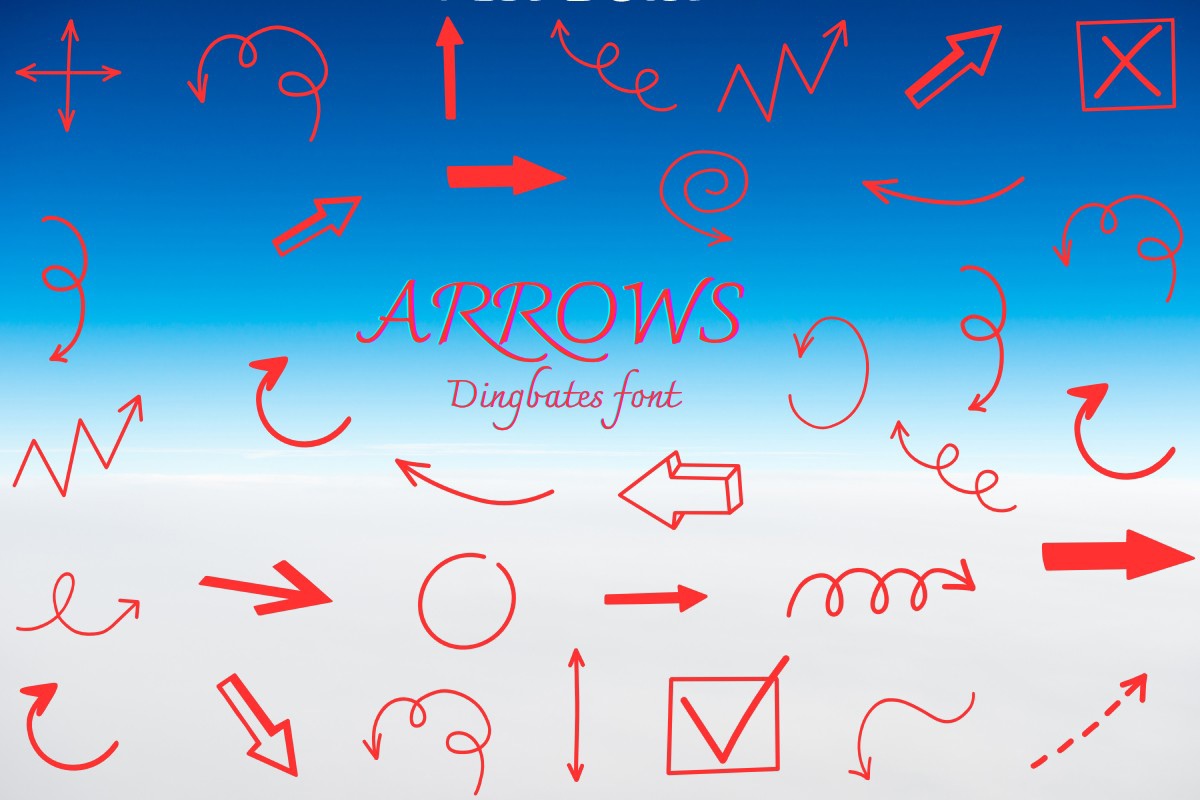 Beispiel einer Arrows-Schriftart
