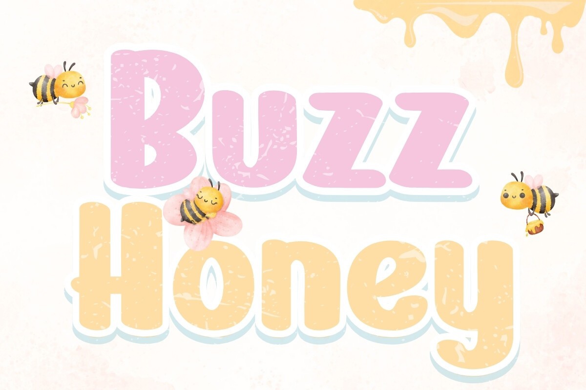 Beispiel einer Buzz Honey-Schriftart