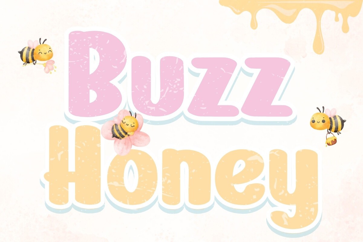 Beispiel einer Buzz Honey Regular-Schriftart