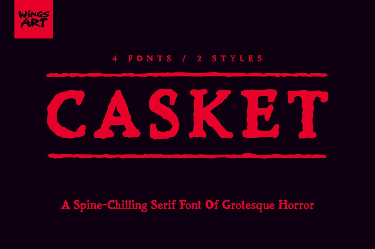 Beispiel einer Casket Regular-Schriftart