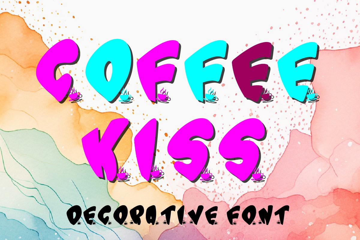 Beispiel einer Coffee Kiss-Schriftart