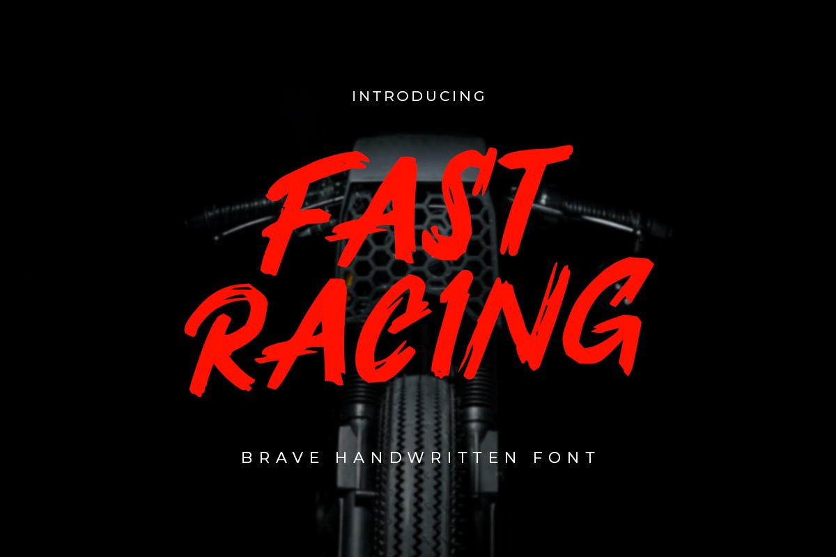 Beispiel einer Fast Racing Regular-Schriftart