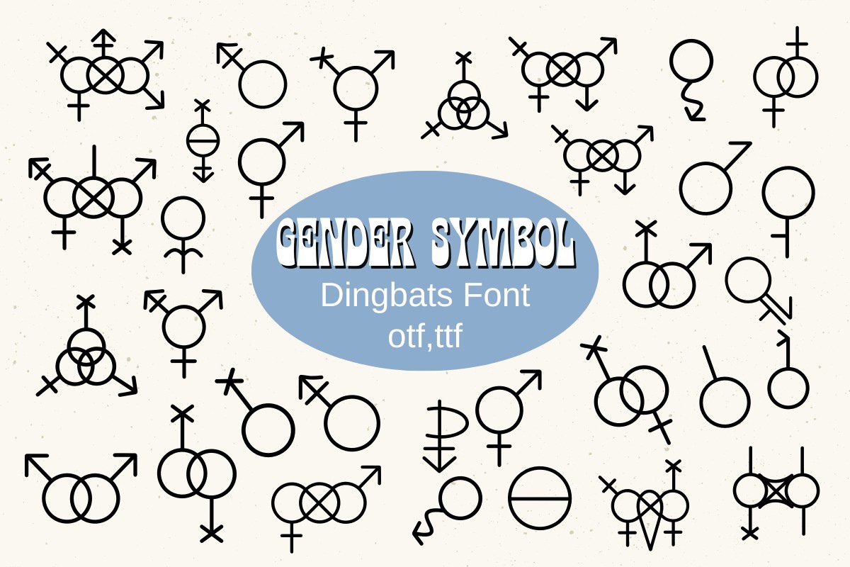 Beispiel einer Gender Symbol Regular-Schriftart