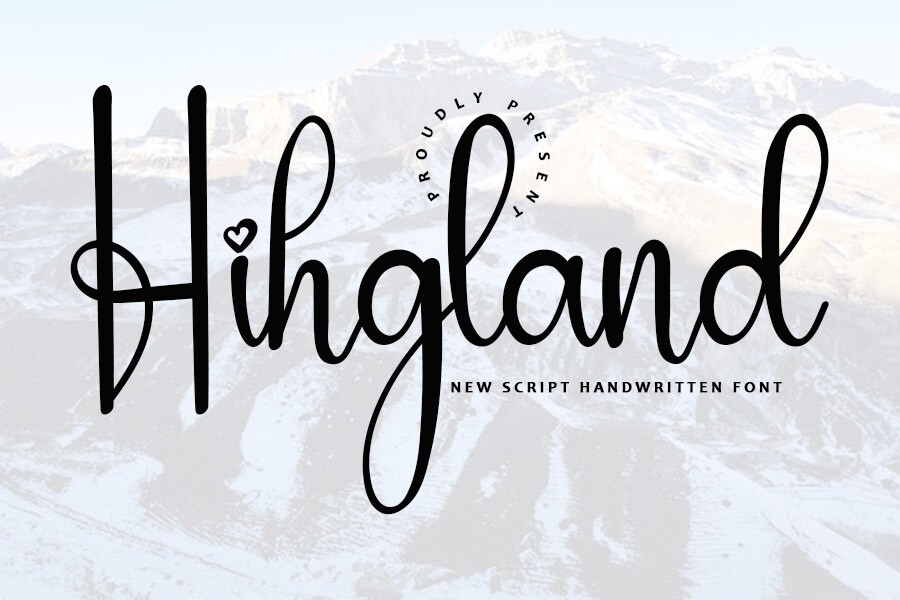 Beispiel einer Highland-Schriftart